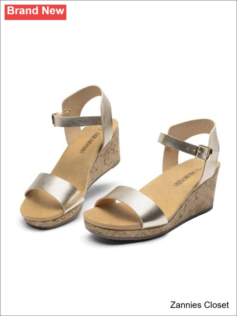 ✨DREAM PAIRS Women's Cushioned Platform Wedge Sandals Ankle Strap Suede Footbed
